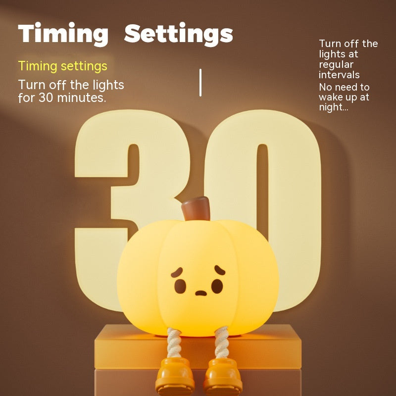 Cute Pumpkin Night Light Silicone LED