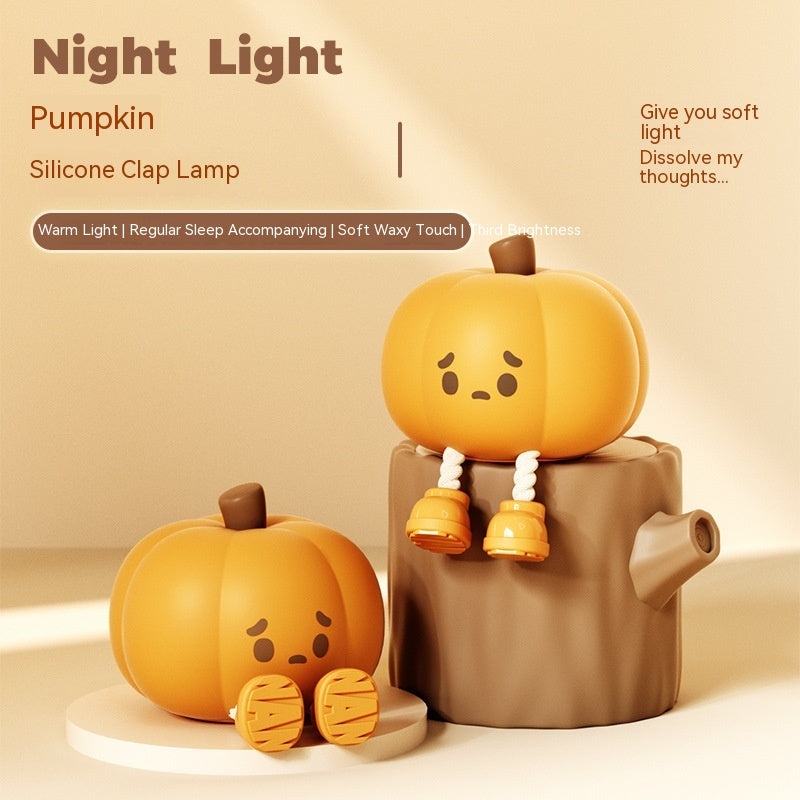 Cute Pumpkin Night Light Silicone LED