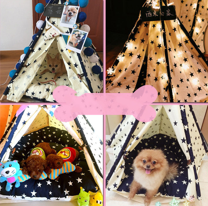 Portable Washable Pet Tent Dog Bed Cat Toy House