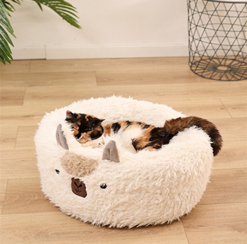 Pet Bed Fuzzy Fluffy Alpaca Llama Dog Cat