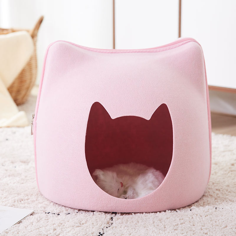 Enclosed Cat Bed Cat Ear Shaped Pod