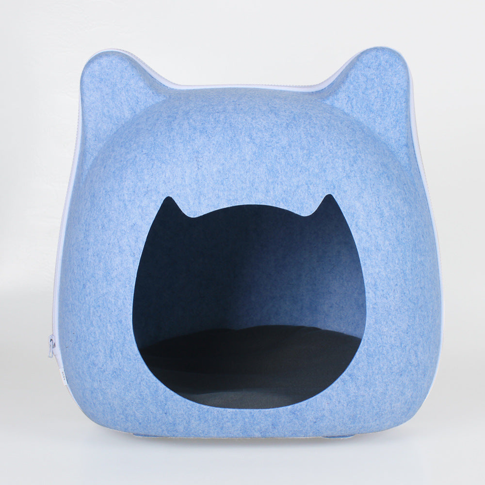 Enclosed Cat Bed Cat Ear Shaped Pod