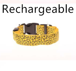 Safety Light Up LED Dog Collar Rechargeable Leopard Print