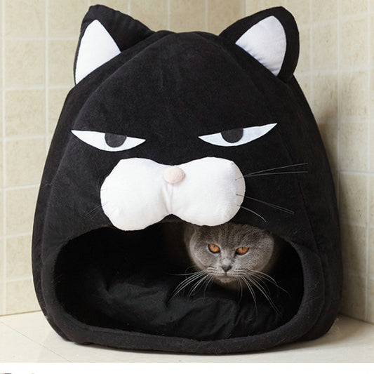 Cat Bed Cozy Pod Cat Face Shaped House