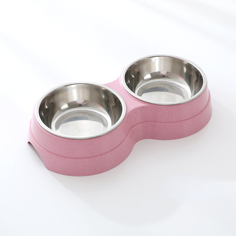 Double Pet Bowls Dog Food Water Feeder Stainless Steel Pet Drinking Dish Feeder Cat Puppy Feeding Supplies Small Dog Accessories