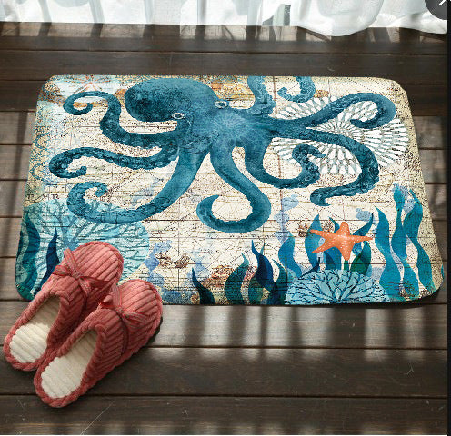 Sea Creature Door Floor Mat Rug Turtle Seahorse Whale Octopus