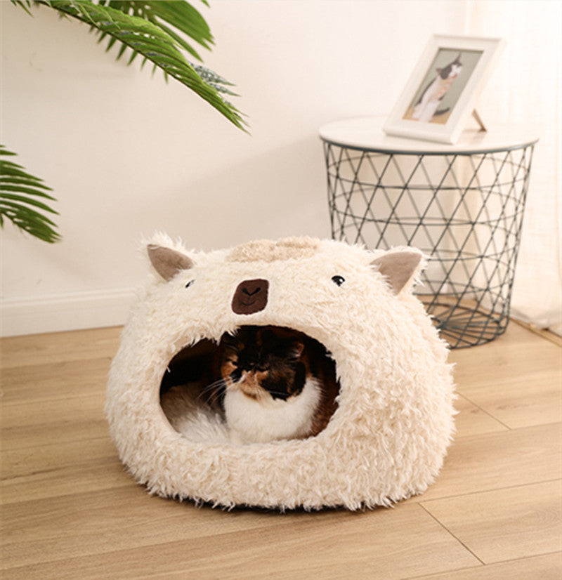 Pet Bed Fuzzy Fluffy Alpaca Llama Dog Cat