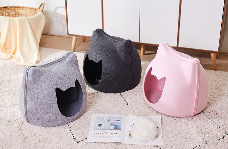 Enclosed Cat Bed Cat Ear Shaped Pod