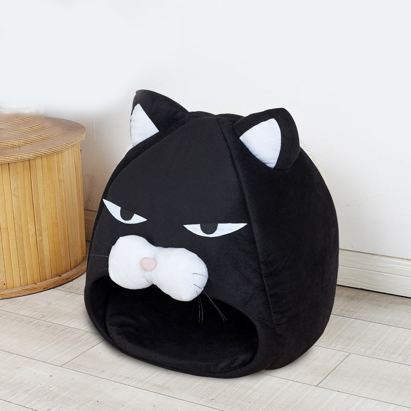 Cat Bed Cozy Pod Cat Face Shaped House