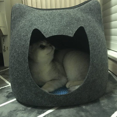 Enclosed Cat Bed Cat Ear Shaped Pod