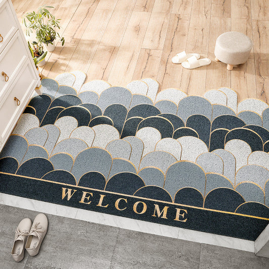 Outdoor Welcome Entry Mat Sea Blue Design