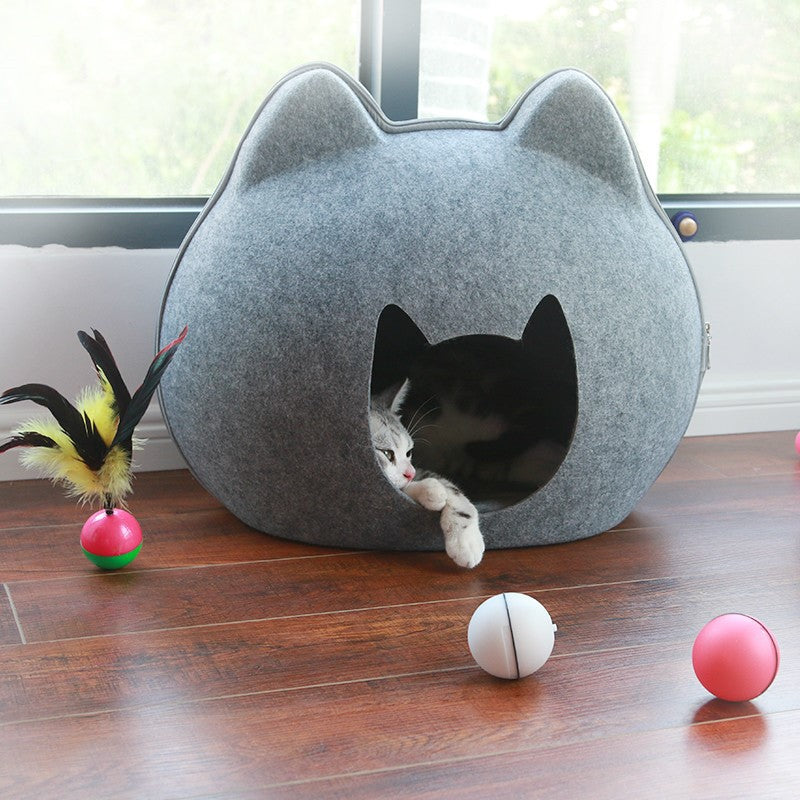 Enclosed Cat Bed Cat Ear Shaped