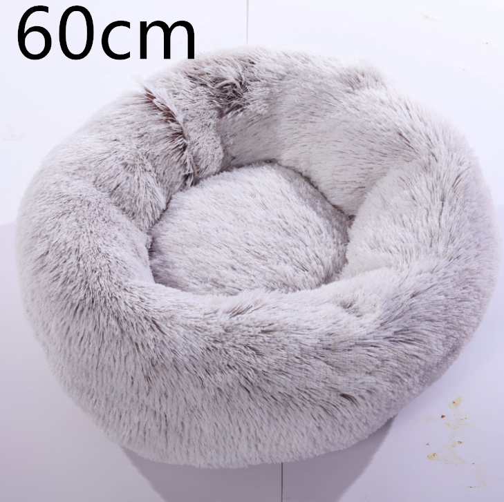 Cotton Pet Bed Winter Warm Sleeping Bed For Dogs Kennel Dog Round Cat Long Plush Puppy Cushion Mat Portable Cat Supplies