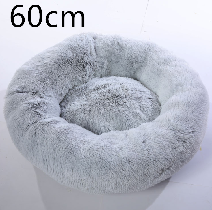 Cotton Pet Bed Winter Warm Sleeping Bed For Dogs Kennel Dog Round Cat Long Plush Puppy Cushion Mat Portable Cat Supplies