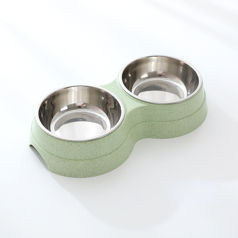 Double Pet Bowls Dog Food Water Feeder Stainless Steel Pet Drinking Dish Feeder Cat Puppy Feeding Supplies Small Dog Accessories