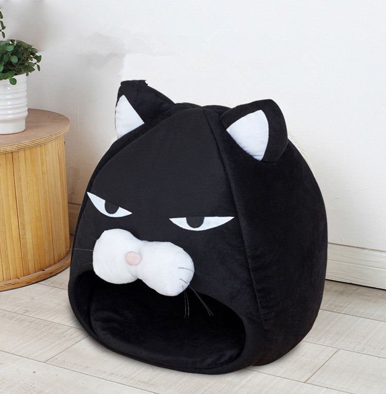 Cat Bed Cozy Pod Cat Face Shaped House