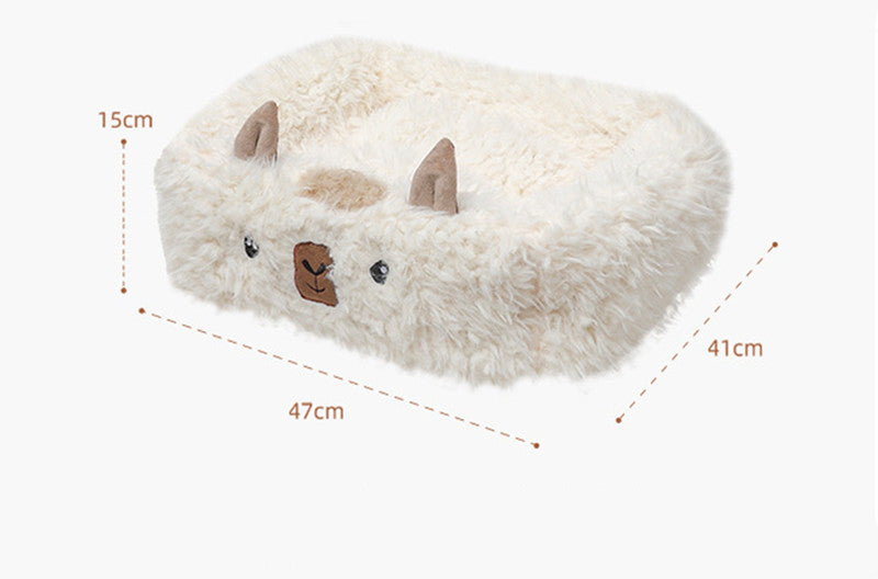 Pet Bed Fuzzy Fluffy Alpaca Llama Dog Cat