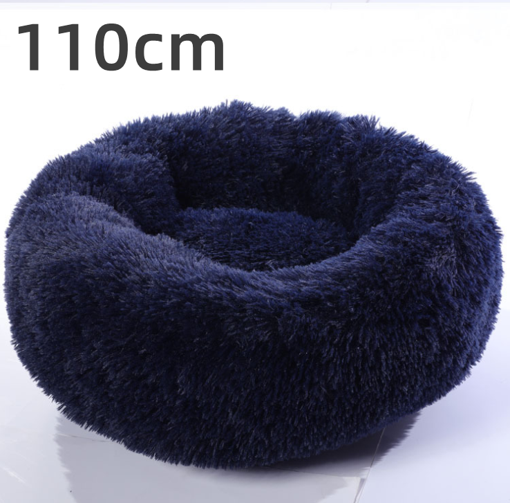 Cotton Pet Bed Winter Warm Sleeping Bed For Dogs Kennel Dog Round Cat Long Plush Puppy Cushion Mat Portable Cat Supplies